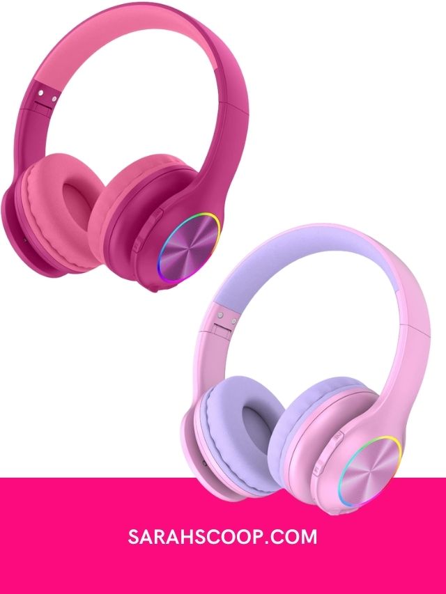 Wireless headphones in pink and purple for Christmas gift ideas for 13 year old girl