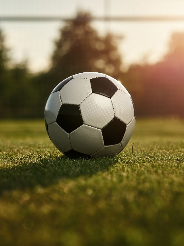 soccer ball at sunset