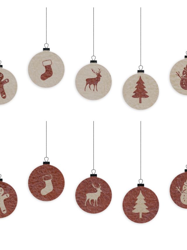 different leather ornaments together