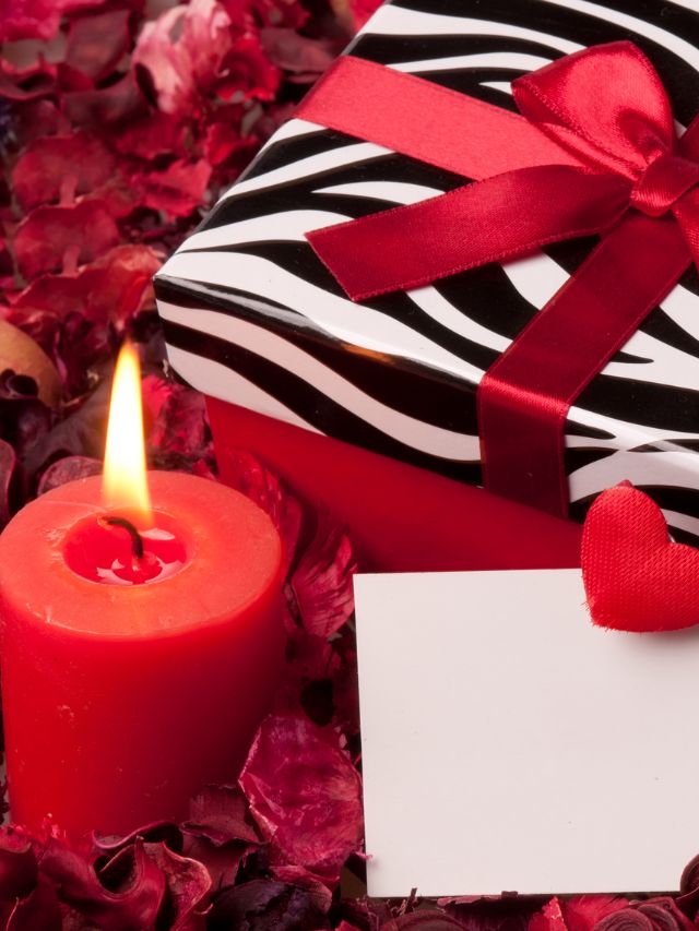 zebra print box with candle