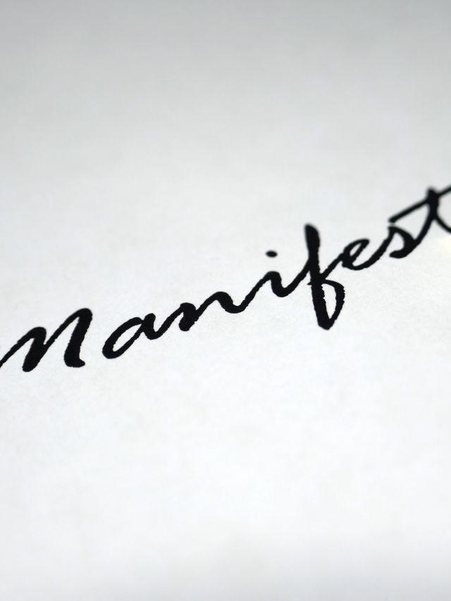 manifest written on a piece of paper in black ink