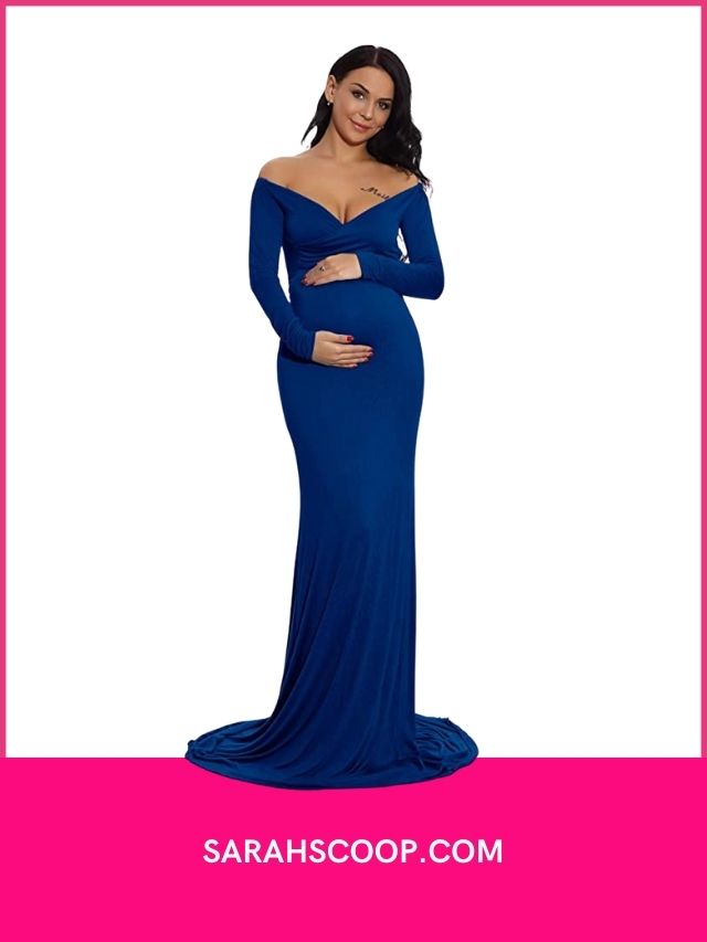 ZIUMUDY Maternity Off Shoulder Dress
