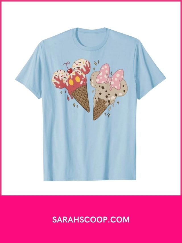Disney Mickey And Friends Mickey & Minnie Ice Cream Cones T-Shirt