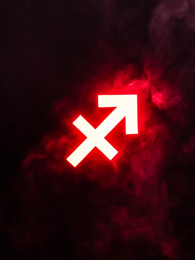 red misty Sagittarius sign