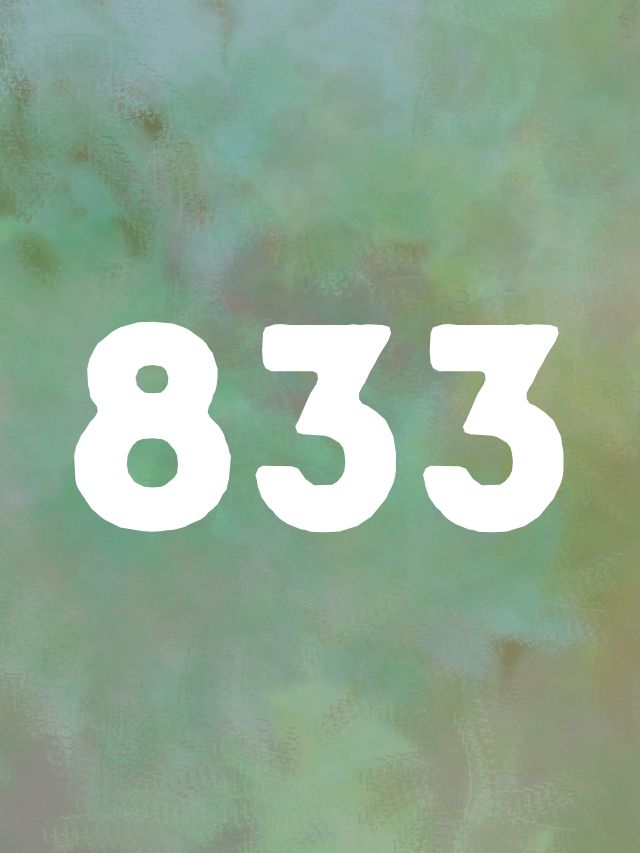 833 angel number on green background