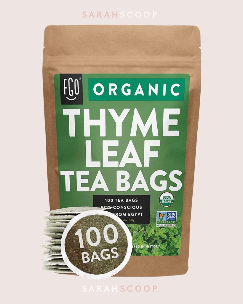 Organic thyme leaf tea bags with 100 bags