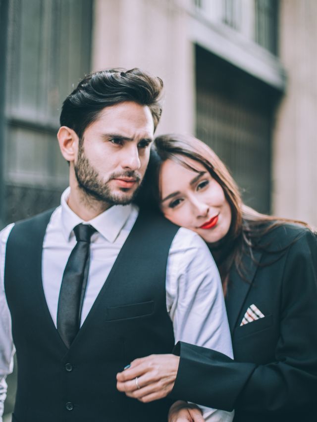 couple in suits