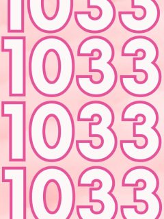 1033 number repeated on pink background