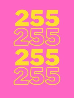 255 number on pink background