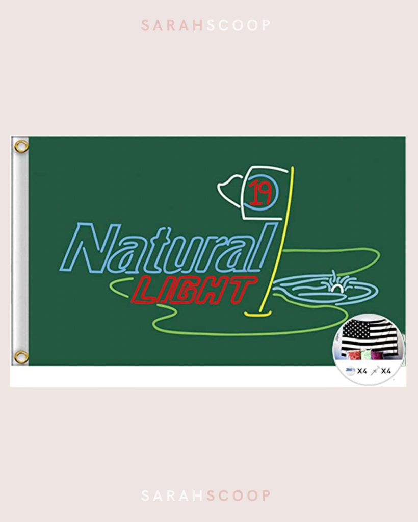 natural light beer flag with golf course