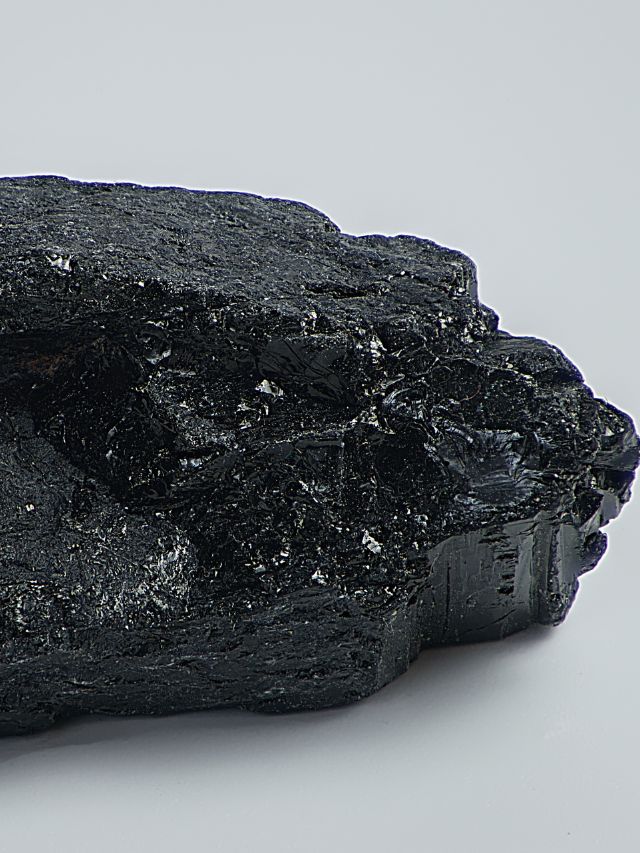 closeup of a black crystal