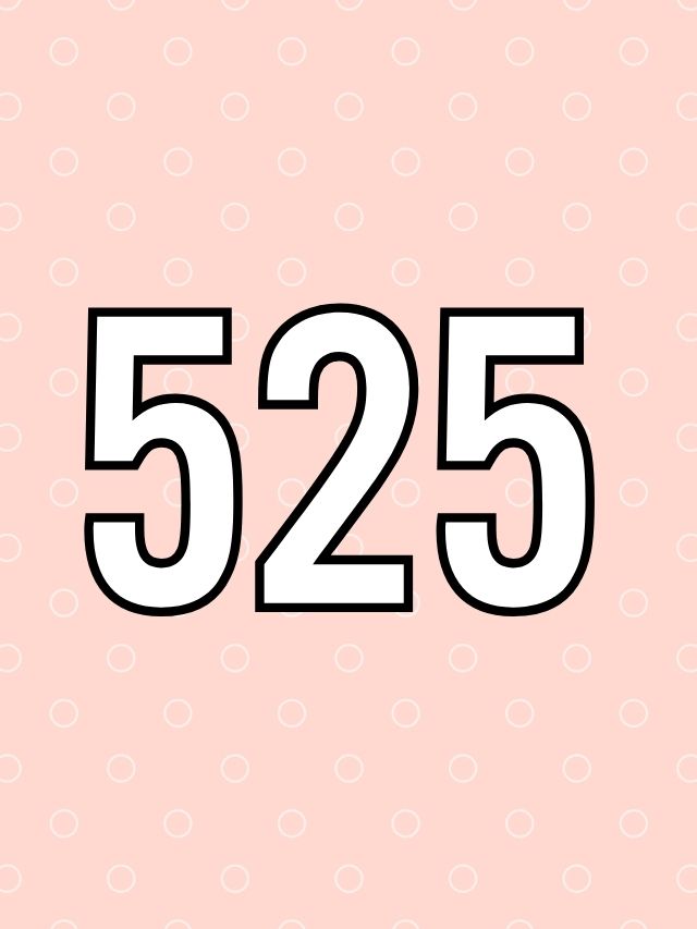 525 number on pink background
