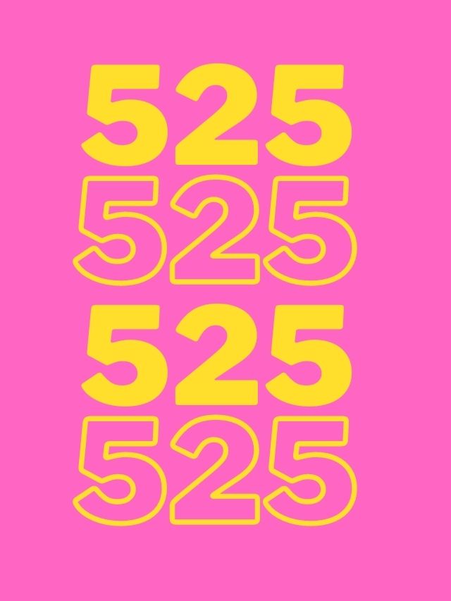 525 in yellow on neon pink background