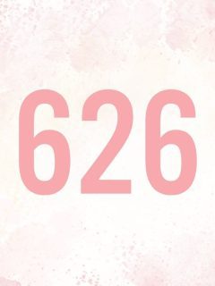 A pink watercolor background featuring the number 626.