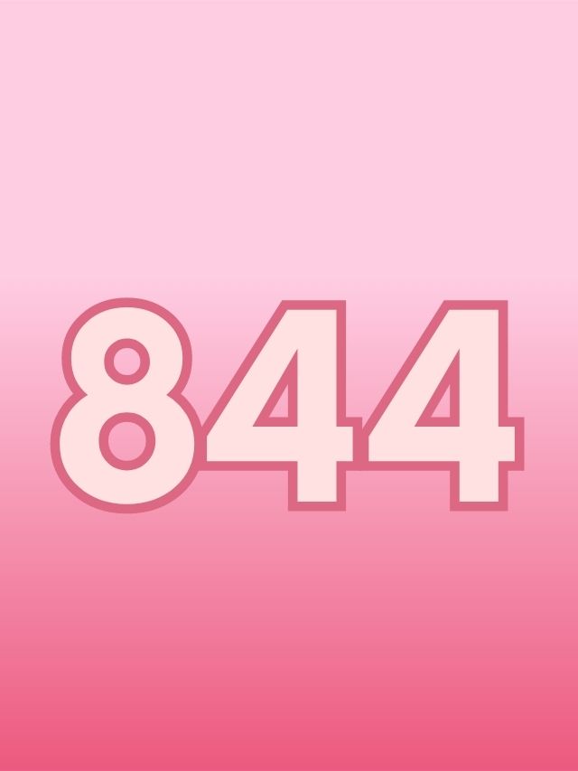 angel number 844 on pink background