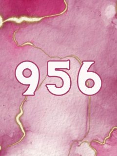 number 956 on abstract pink background