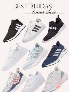 9 bestselling adidas tennis shoes for men and women in different colors and styles
