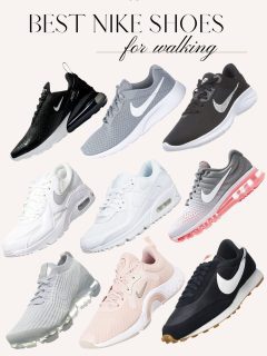 9 best nike walking shoes for women in different colors like black grey white and pink