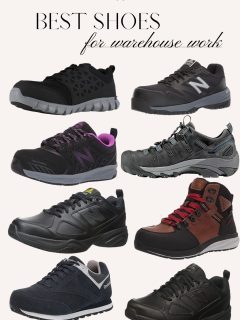 8 pairs of dark colored best shoes for warehouse work