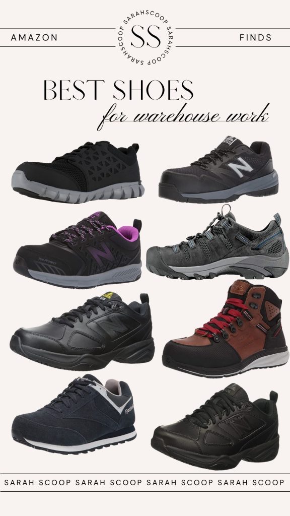 8 pairs of dark colored best shoes for warehouse work