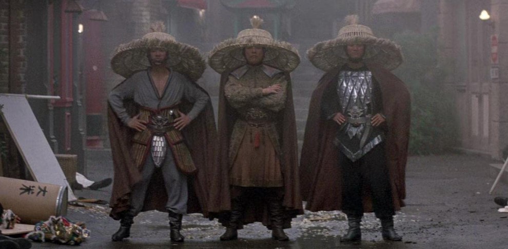 Peter Kwong, James Pax, and Carter Wong in Big Trouble in Little China (1986)