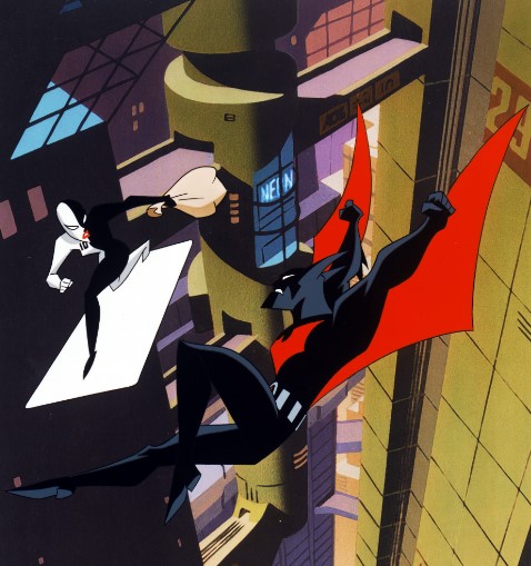 batman flying off buildings