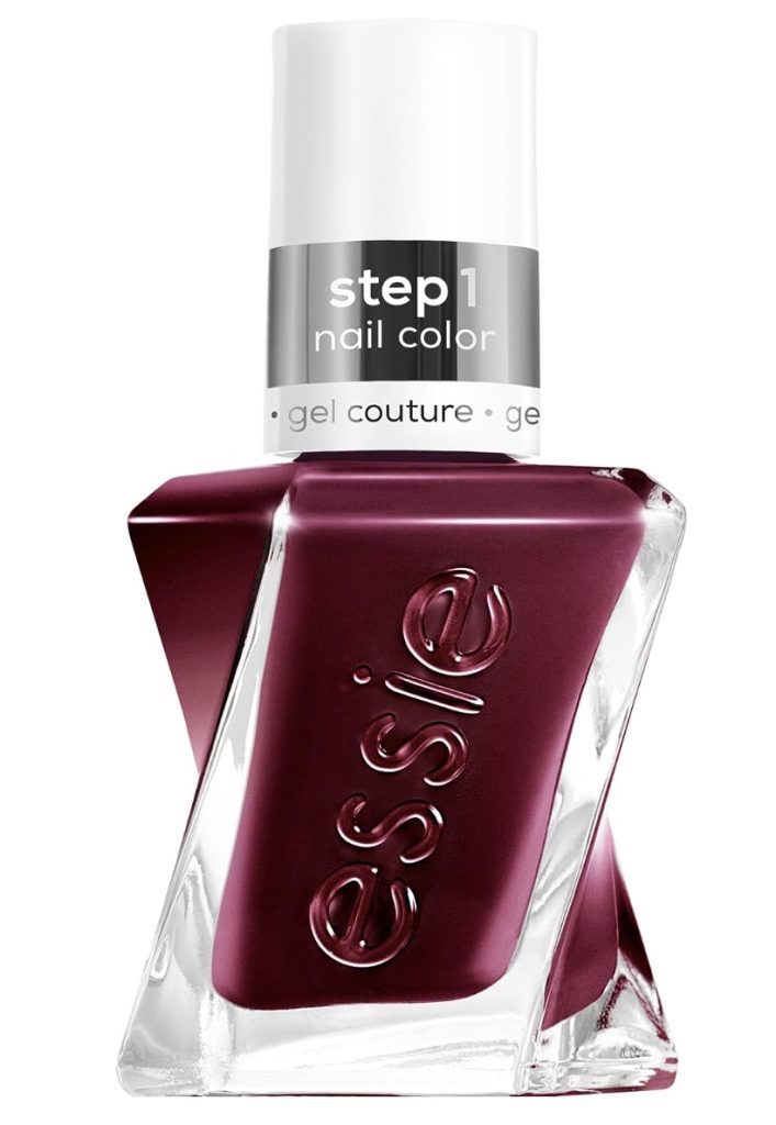 Essie couture nail polish in burgundy - best red essie nail polish.