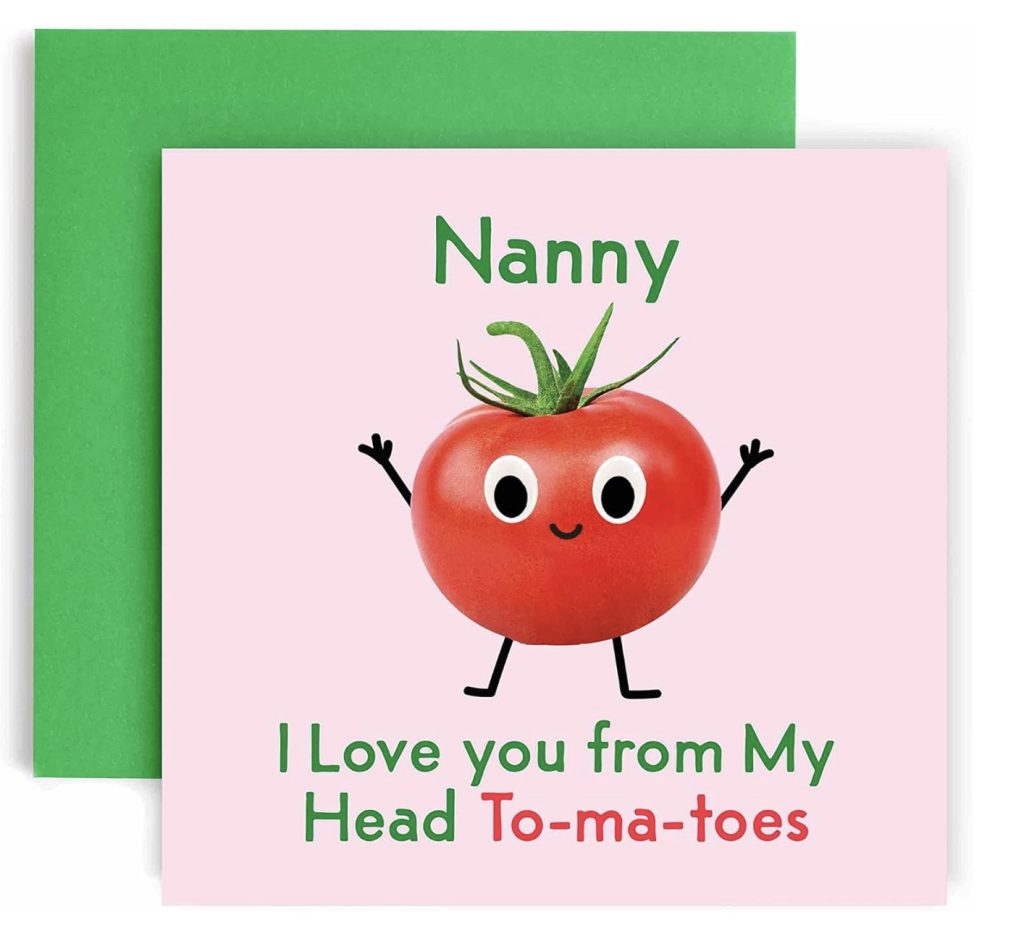 Christmas gift idea for nanny- a heartfelt card expressing love from my head to my toes.