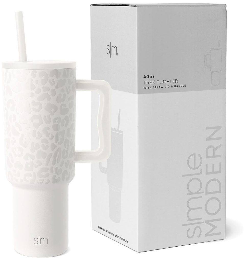 A box with a white mug and a straw, perfect for Christmas gift ideas for nanny.