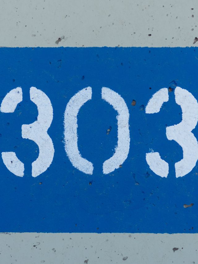 A sign with the number 3003 painted on it.