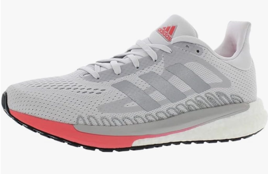 Best Adidas women's running shoes in grey and pink.