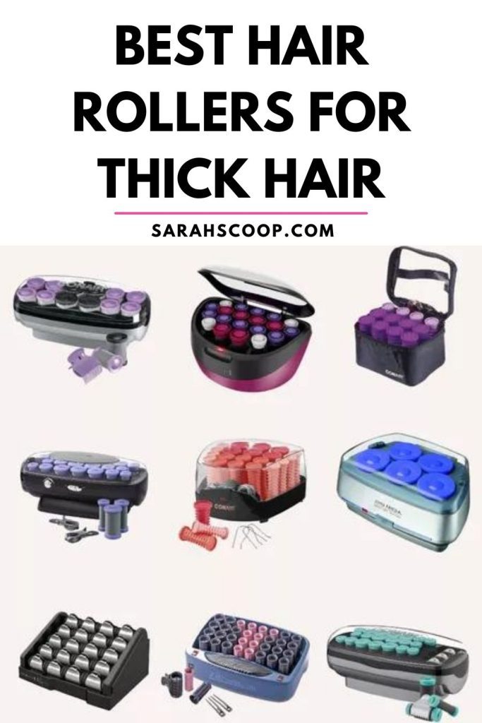 Best hair rollers for thick hair Pinterest image