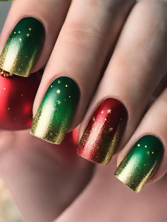 25 Ombre Christmas Nail Designs to Try in 2024