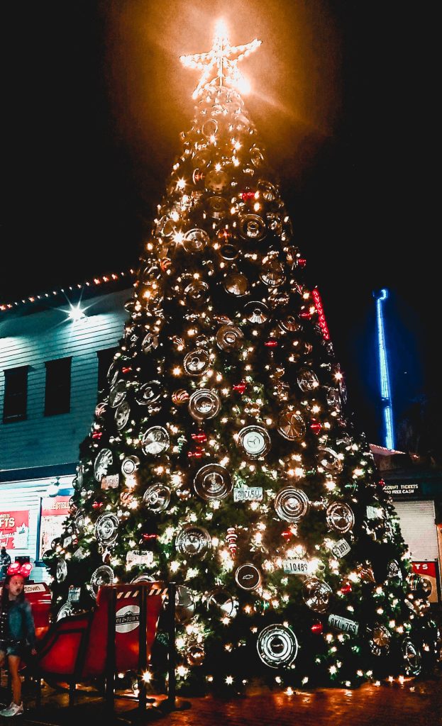 giant christmas tree in old town