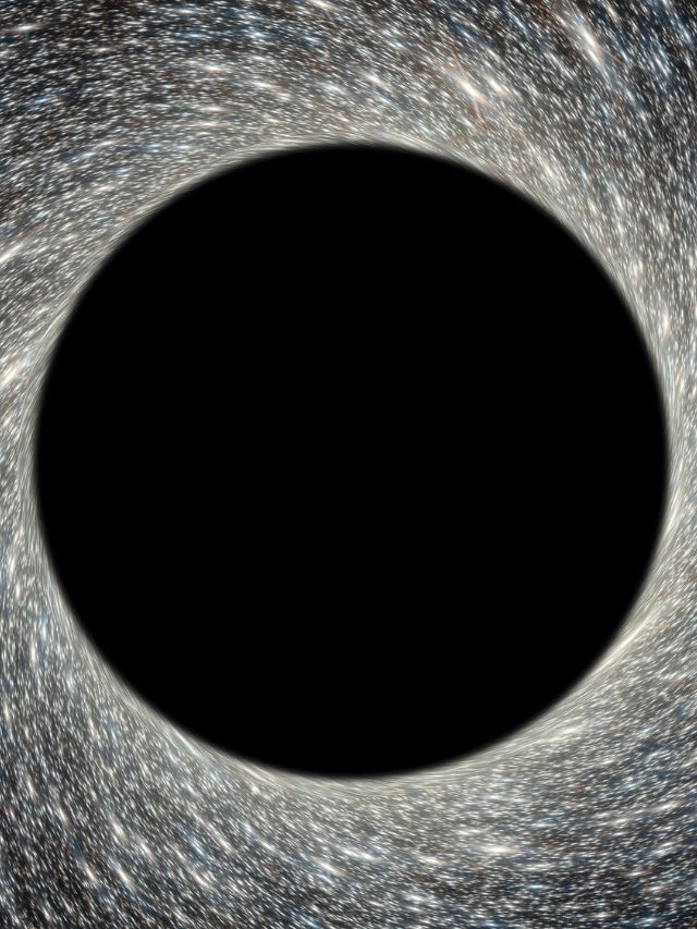 An image of a black hole in space.