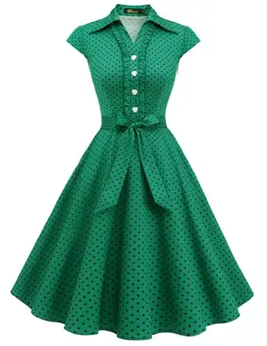 1950s Polka Dot Vintage Swing Dress