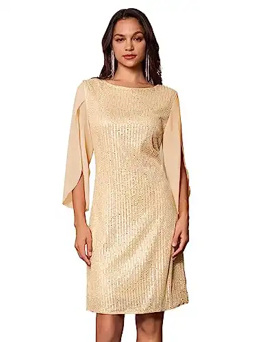 Sequin Champagne  Cocktail Dresses