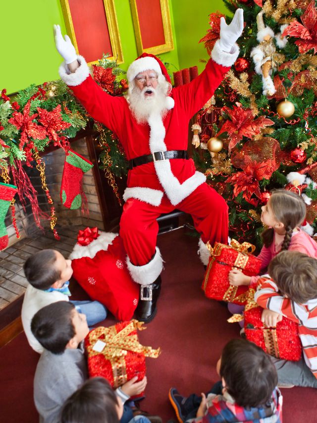 Santa claus in a room with children.