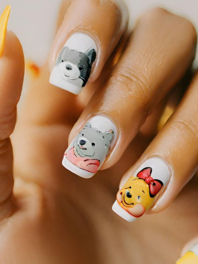 65+ Cute Winnie the Pooh Nail Ideas and Nail Art Designs