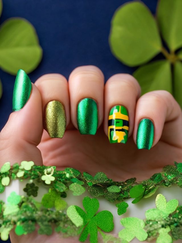 St. Patrick's Day nail art designs and ideas.