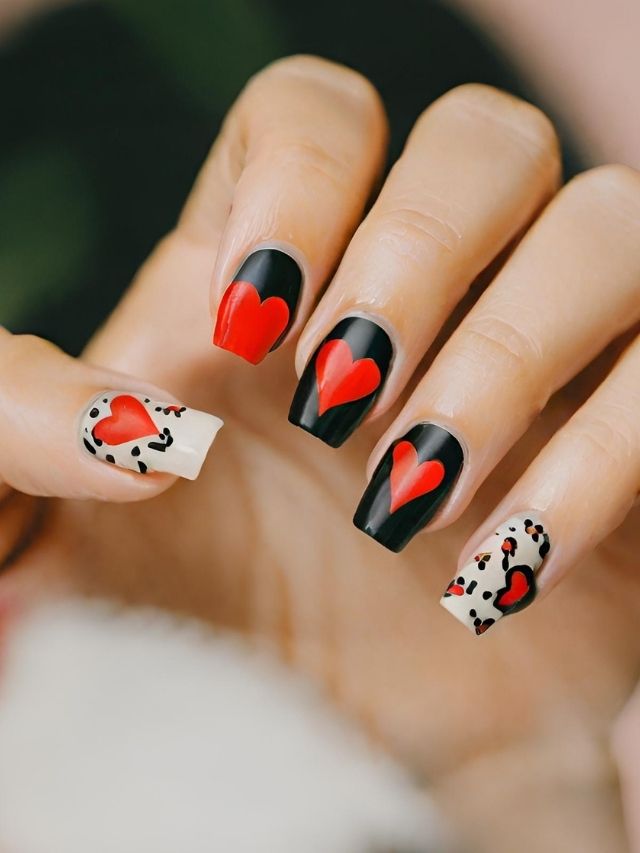 Valentine's day nail art featuring valentine dip nail ideas.