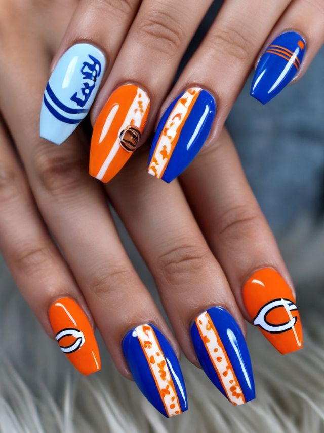35+ Chicago Bears Nail Designs and Ideas