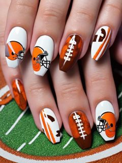 Cleveland browns nail art.