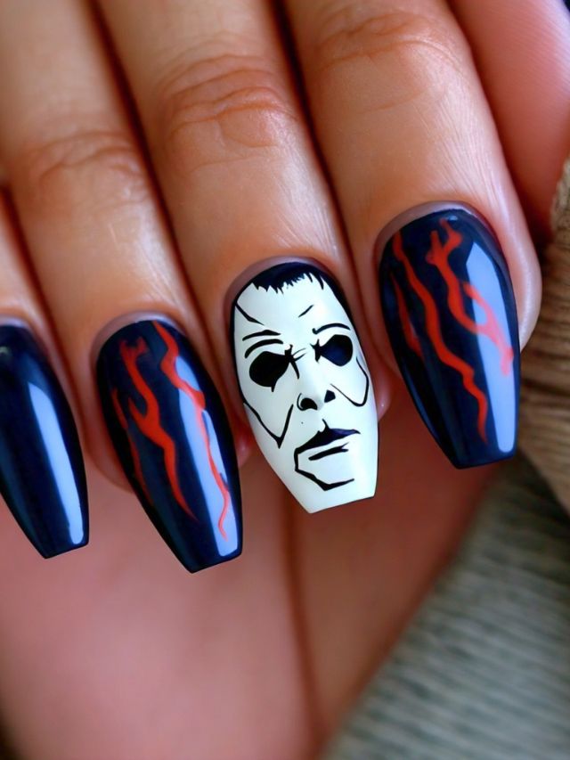 A hand with painted nails.