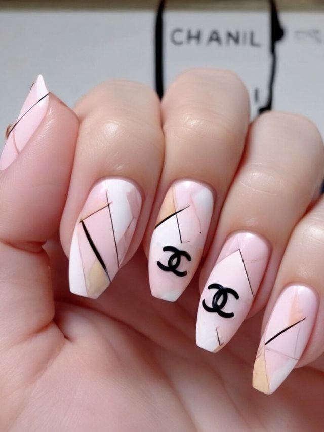 Chanel fall nail art design.