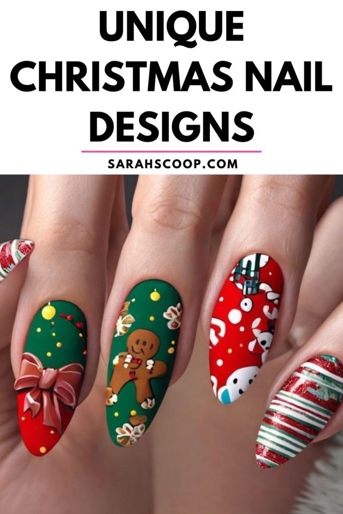 Unique christmas nail designs.