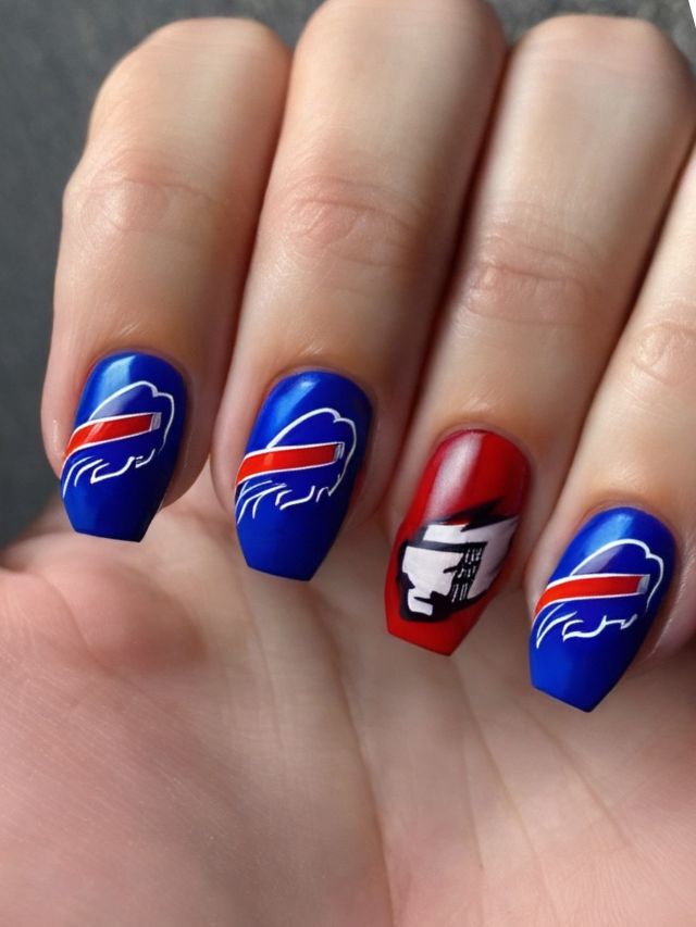 Buffalo Bills Nail Art - The Best Nail Designs for Buffalo Bills Fans