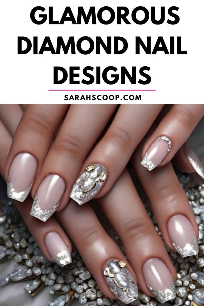 Glamorous diamond nail designs.