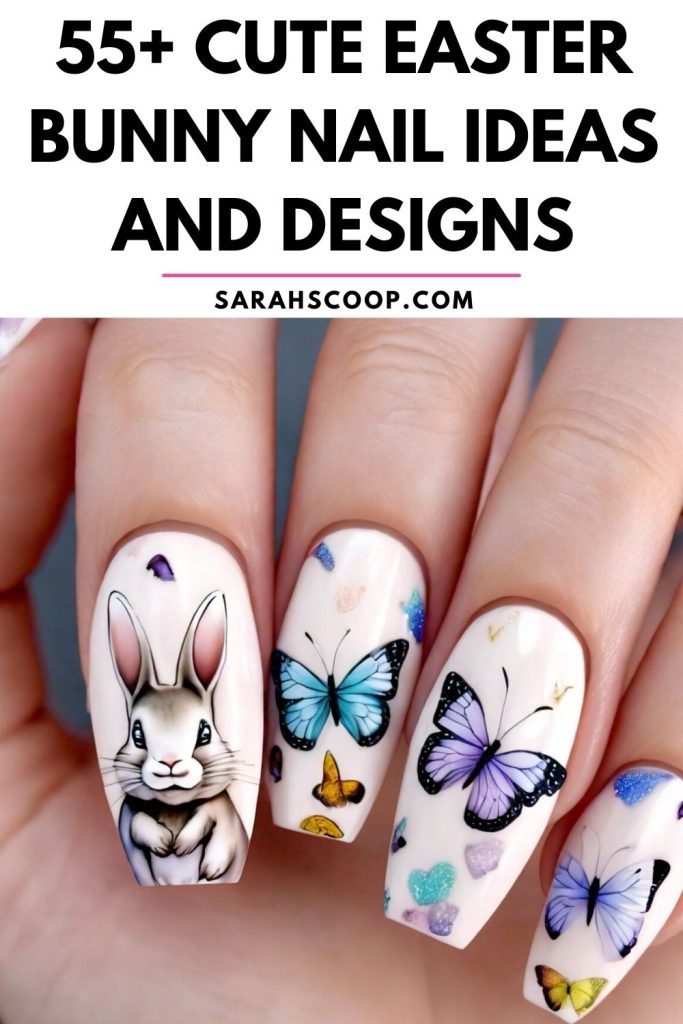 Explore 55 adorable easter bunny nail ideas and designs.