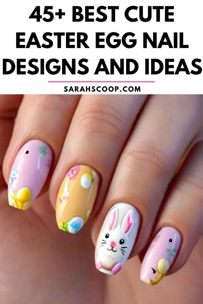 Explore 45 adorable Easter egg nail designs and get creative ideas.